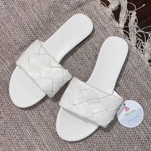 White braided sandal